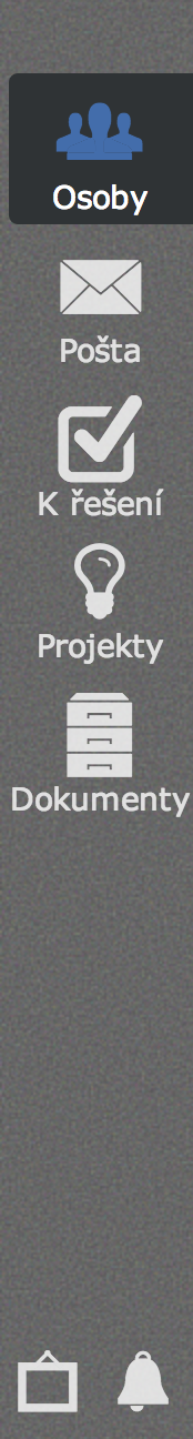Menu s výběren agendy