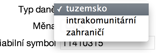 Výběr hodnoty z roletky